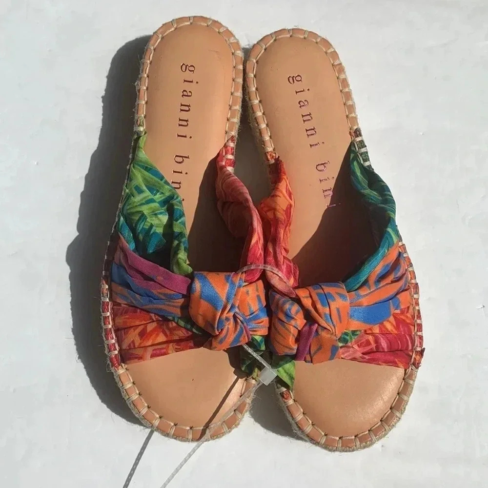 Gianni Bini Knot Espadrilles Wedge Women’s Sandals Sz 5.5 New - Picture 3 of 11
